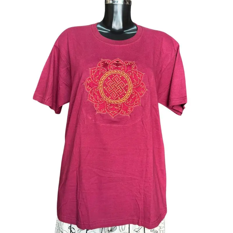 Cotton t-shirt with Yin & Yang in a lotus