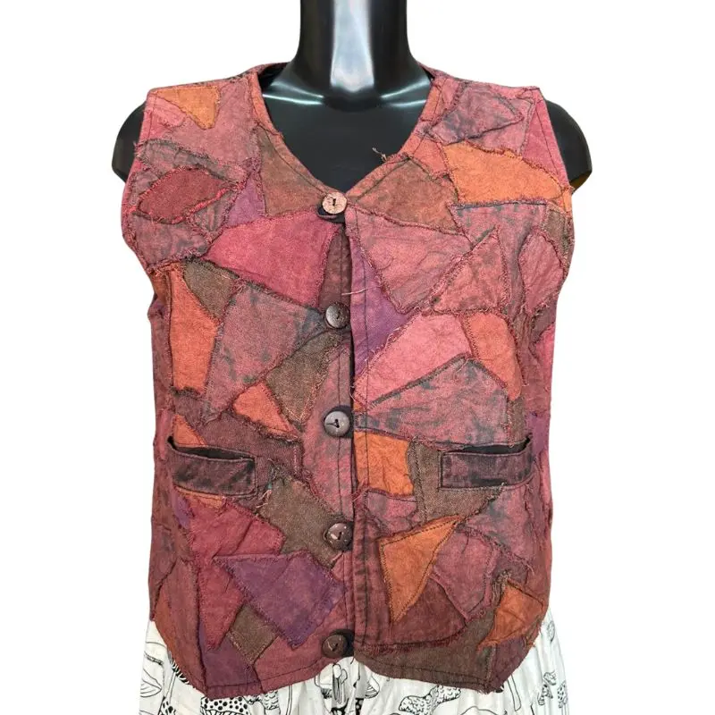 Cotton Waistcoat with Patchework