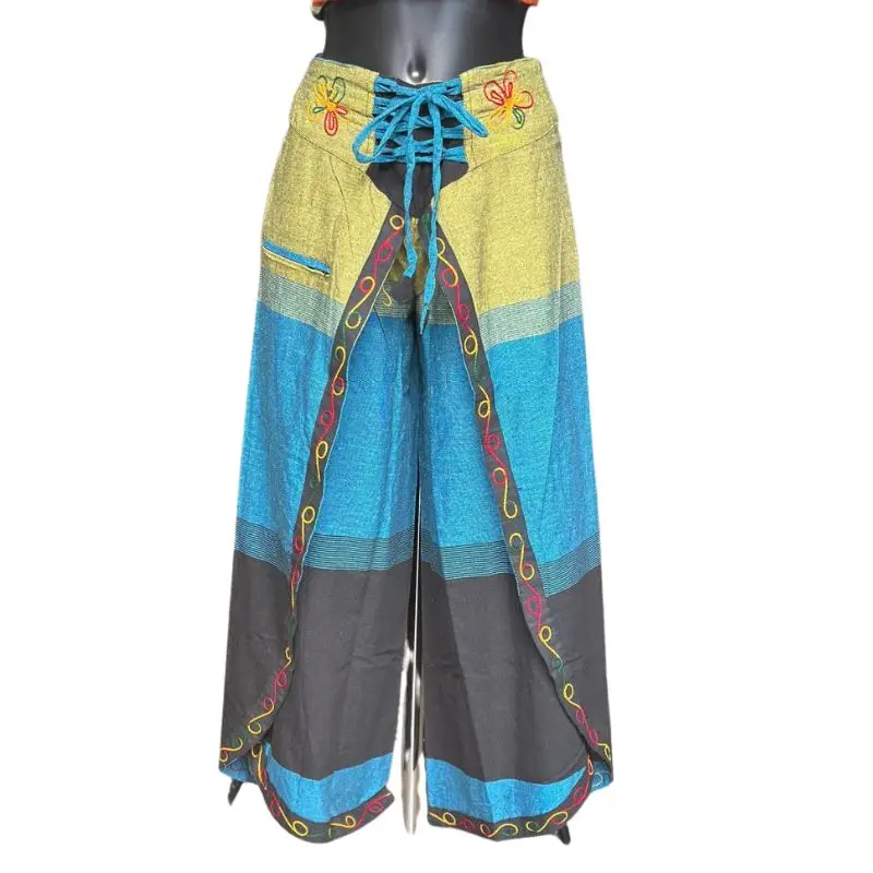 Cotton Butterfly Pants Blue-Green XL