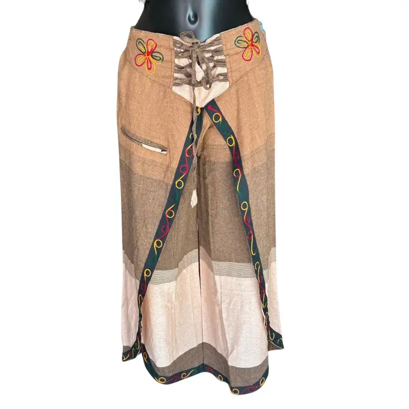 Cotton Butterfly Pants Brown Large
