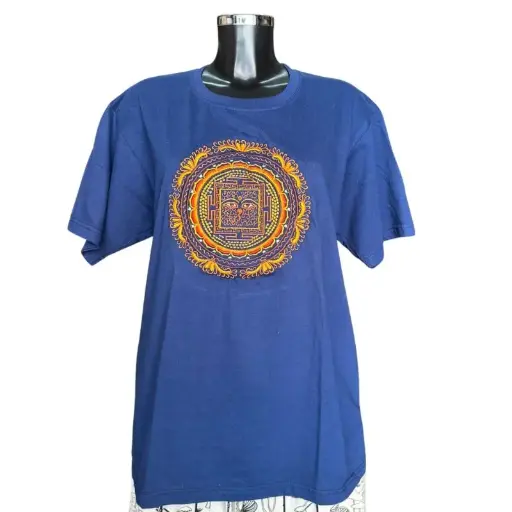 Cotton t-shirt with mandala OM