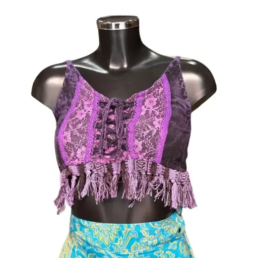 [HW355] Adjustable Cotton Top Hippie Style Purple